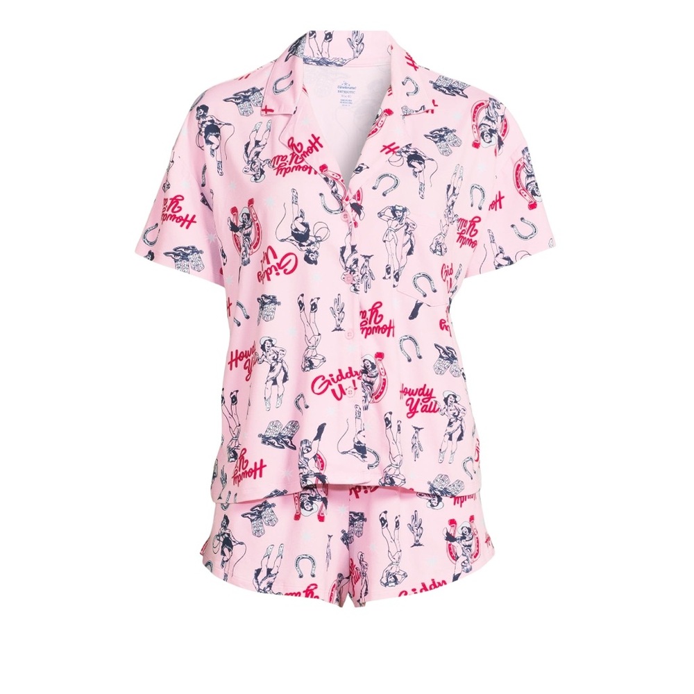 NWT Way To Celebrate 4th of July Women’s Shorty Pajama Set in Completely Pink